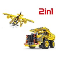 Конструктор Qihui Mechanical Master 2 в 1 Самосвал и Самолет (361 деталь)