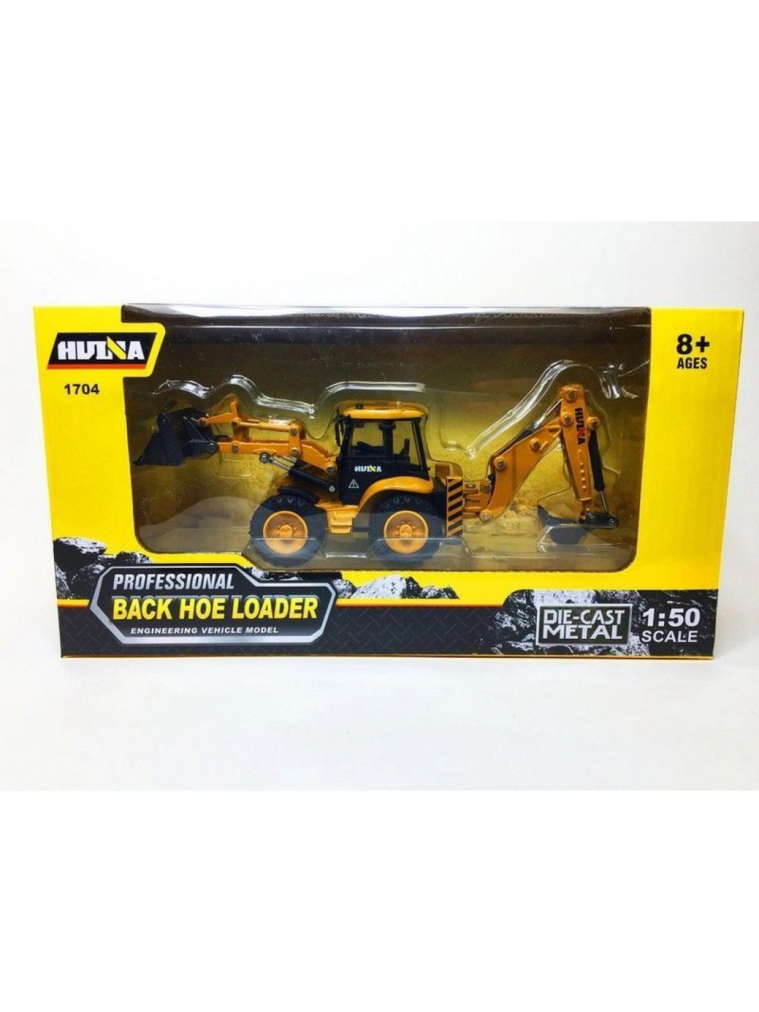 Металлический колесный экскаватор HUI NA TOYS 1/50