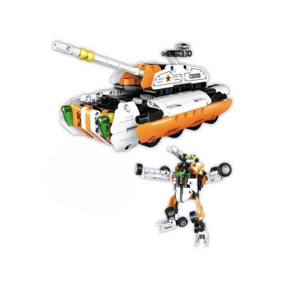 Конструктор CaDA Technic танк-трансформер 2 в 1, инерционный (294 деталей)