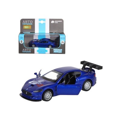 Машина "АВТОПАНОРАМА" Maserati Gran Turismo MC GT4, синий, 1/43, инерция, в/к 17,5*12,5*6,5 см