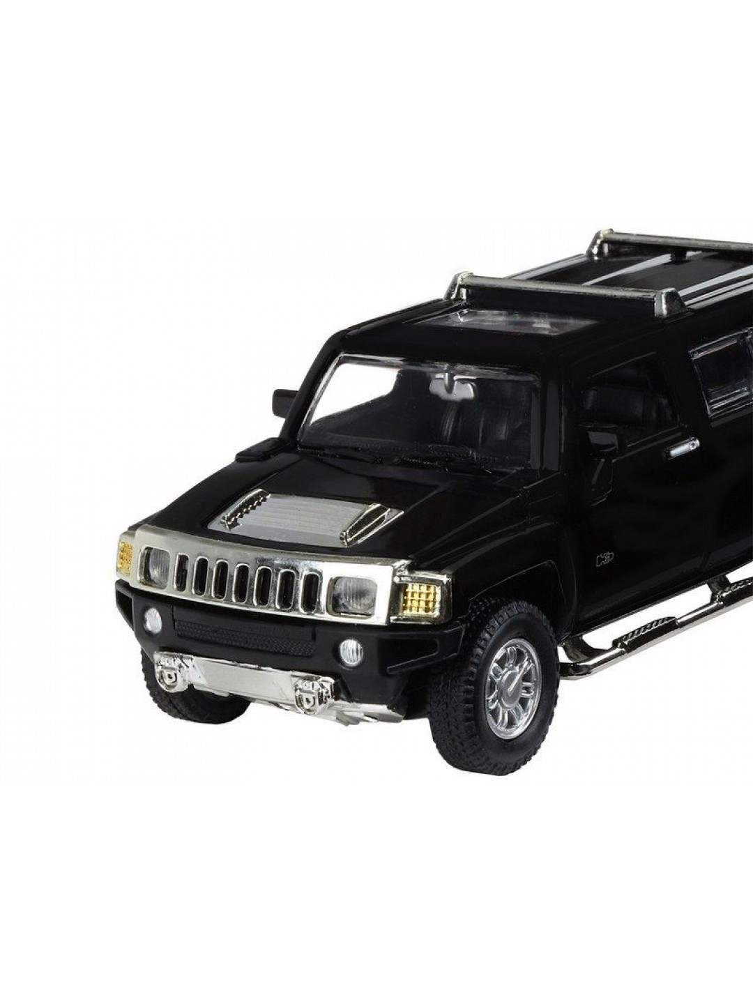 Машина "АВТОПАНОРАМА" Hummer H3, черный, 1/32, свет, звук, инерция, в/к 17,5*13,5*9 см