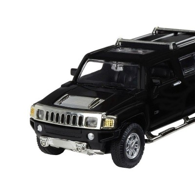 Машина "АВТОПАНОРАМА" Hummer H3, черный, 1/32, свет, звук, инерция, в/к 17,5*13,5*9 см