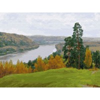 Картина по номерам 40х50 Бузин. Осень на оке (28 цветов)