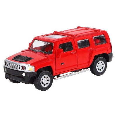 Машина "АВТОПАНОРАМА" Hummer H3, красный, 1/43, инерция, в/к 17,5*12,5*6,5 см