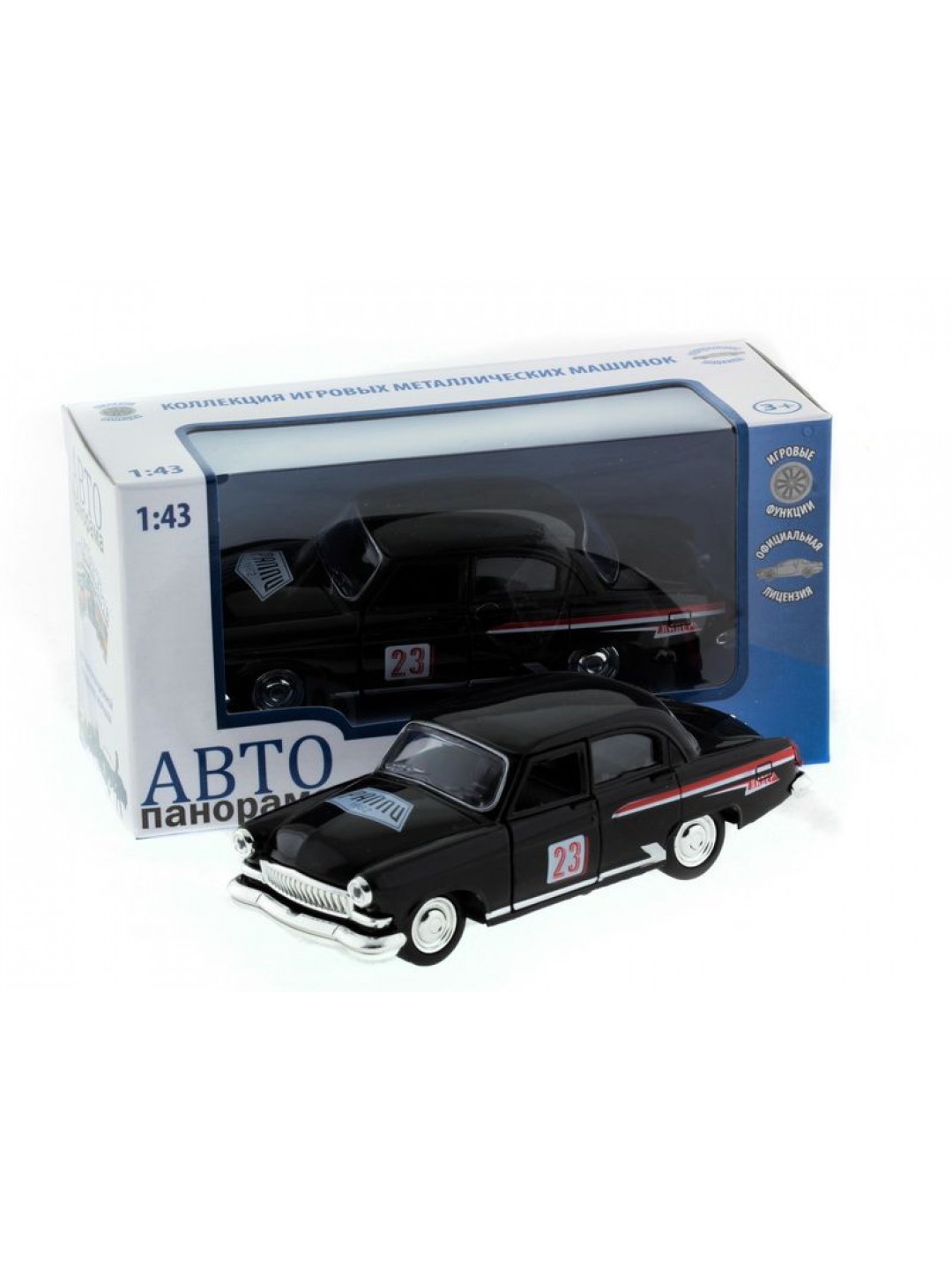Машина "АВТОПАНОРАМА" инерц. ГАЗ-21 (ралли) 1/43, в/к 14*7*5,5 см