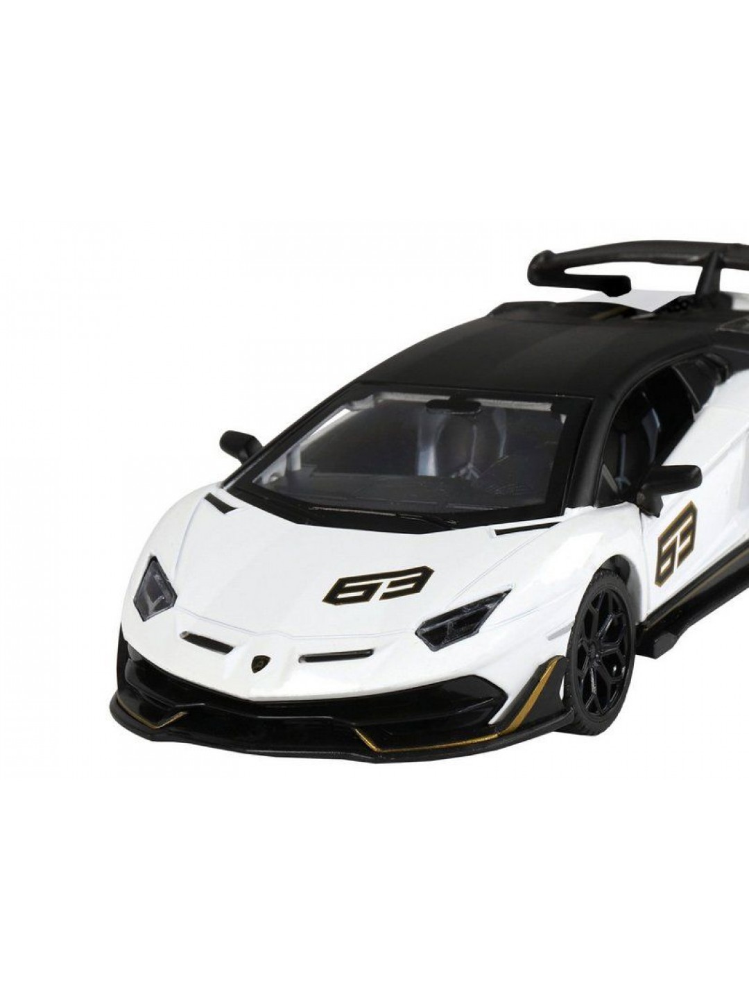 Машина "АВТОПАНОРАМА" Lamborghini SVJ, белый, 1/32, свет, звук, инерция, в/к 17,5*12,5*6,5 см