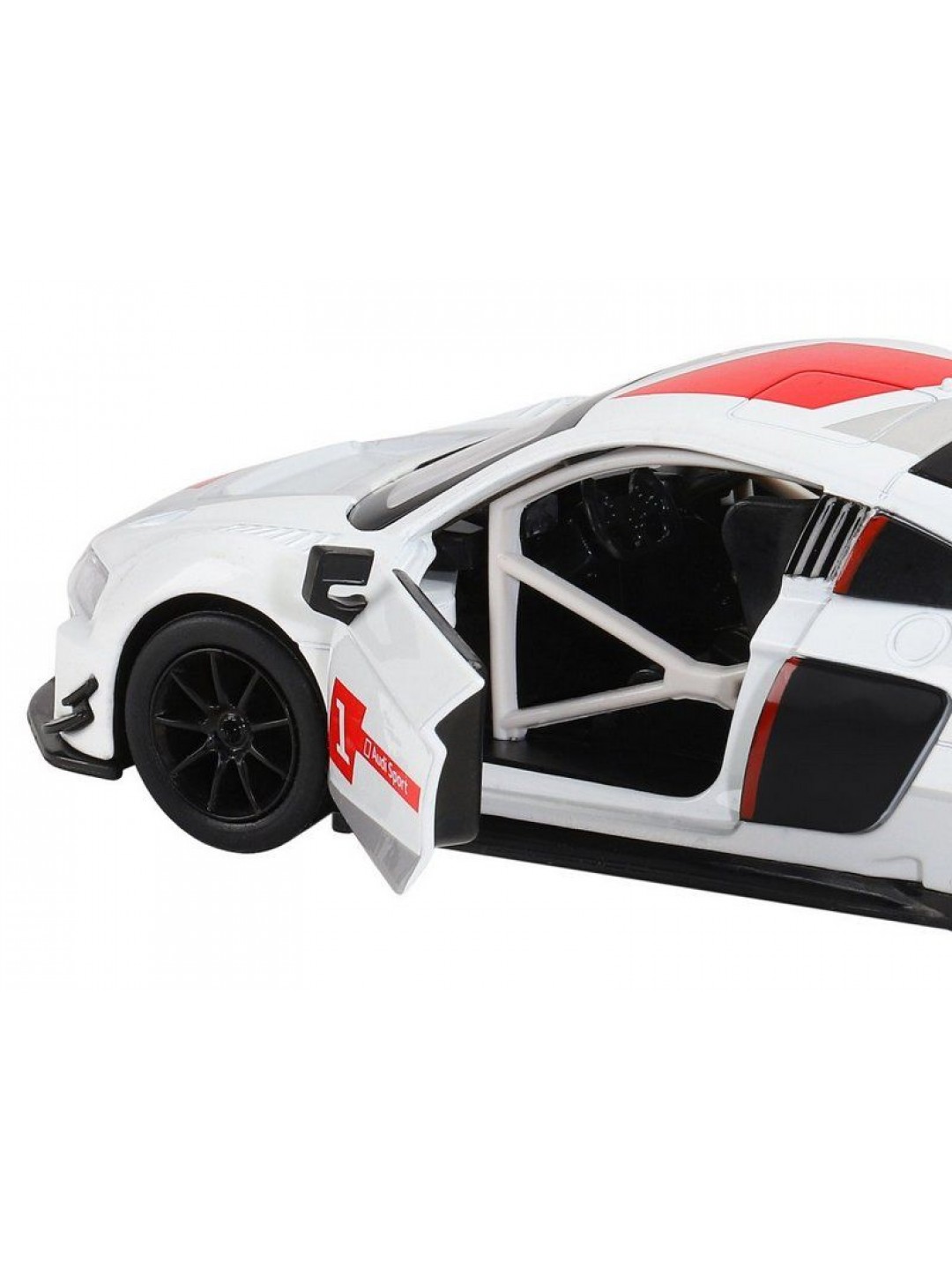 Машина "АВТОПАНОРАМА" AUDI R8, белый перламутр, 1/32, свет, звук, инерция, в/к 17,5*13,5*9 см