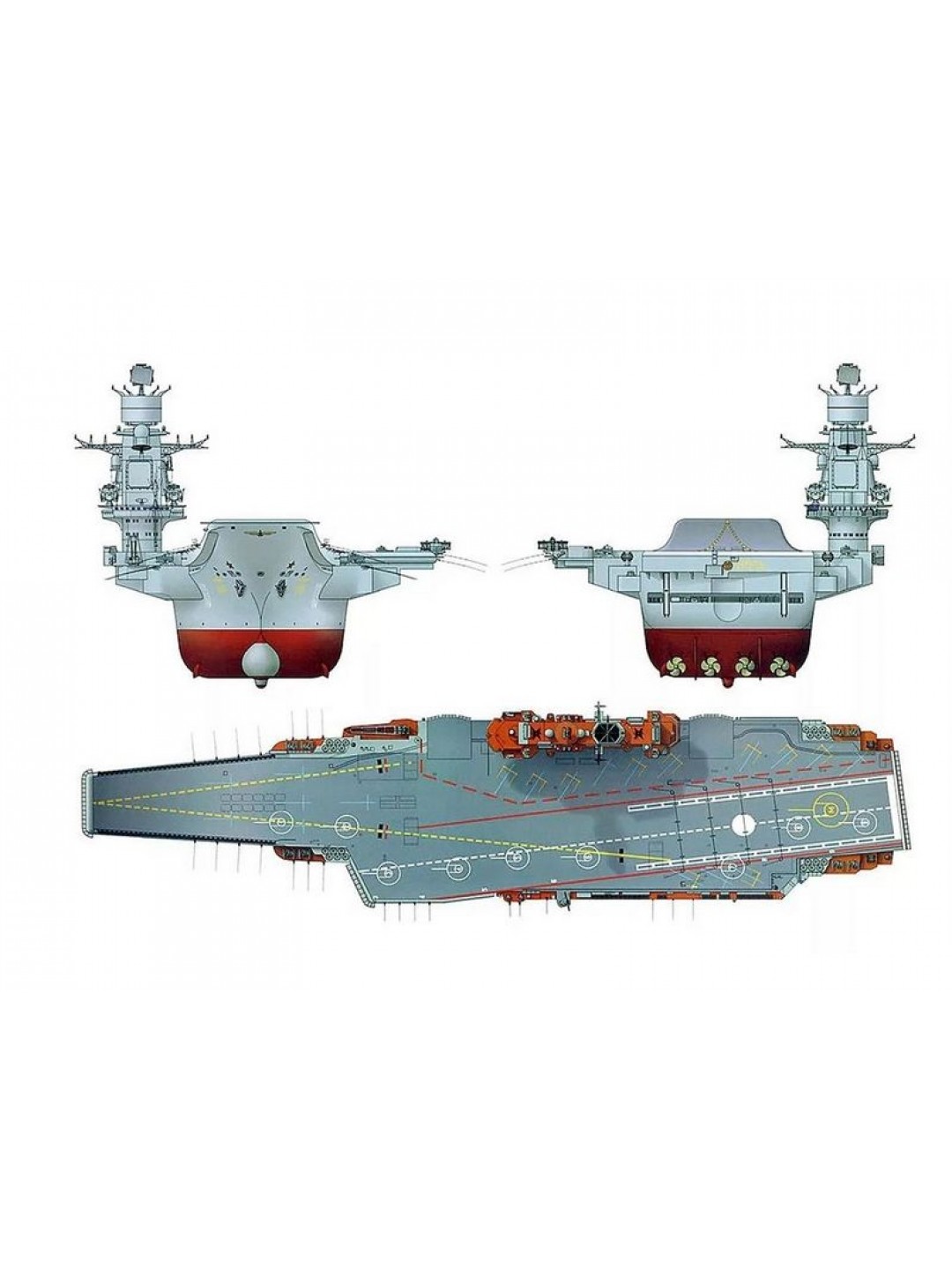 Сборная модель ZVEZDA Российский крейсер "Адмирал флота Сов. Союза Кузнецов», под. набор, 1/720