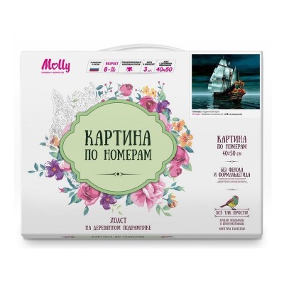 Картина по номерам 40х50 Старинный бриг (21 цвет)