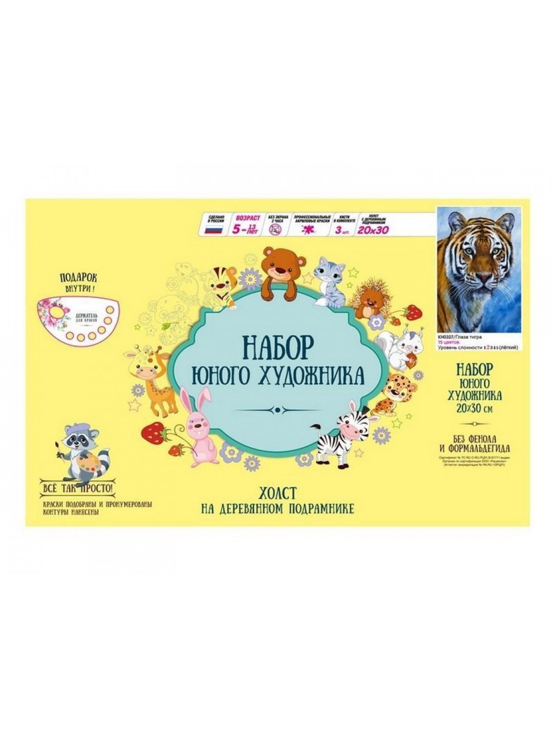 Набор юного художника 20х30 Глаза тигра (15 цветов)