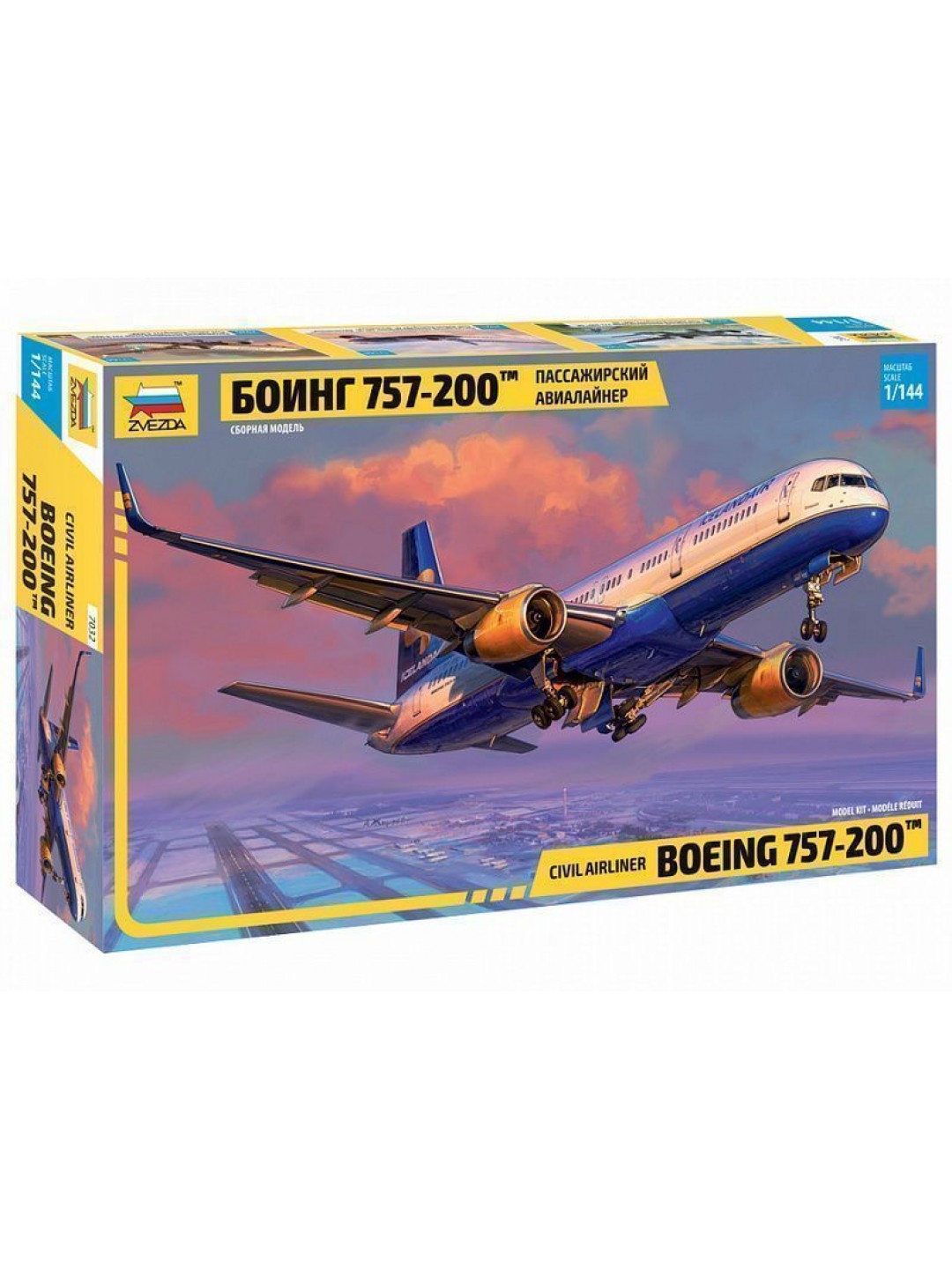 Сборная модель ZVEZDA Пассажирский авиалайнер Боинг-757-200, 1/144