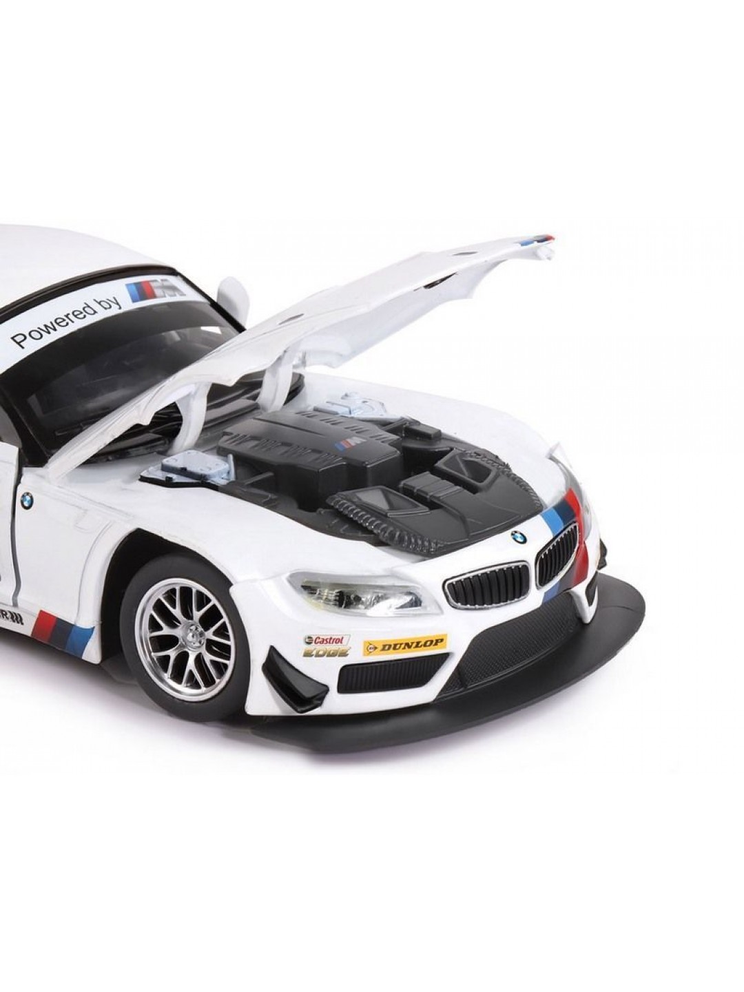Машина "АВТОПАНОРАМА" BMW Z4 GT3, белый, 1/24, свет, звук, в/к 24,5*12,5*10,5 см