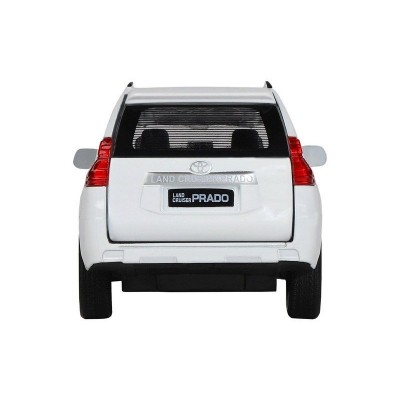 Машина "АВТОПАНОРАМА" Land Cruiser Prado, белый, 1/32, свет, звук, инерция, в/к 17,5*13,5*9 см