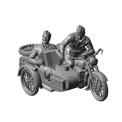 Сборная модель ZVEZDA Советский мотоцикл М-72 с коляской и экипажем, 1/35