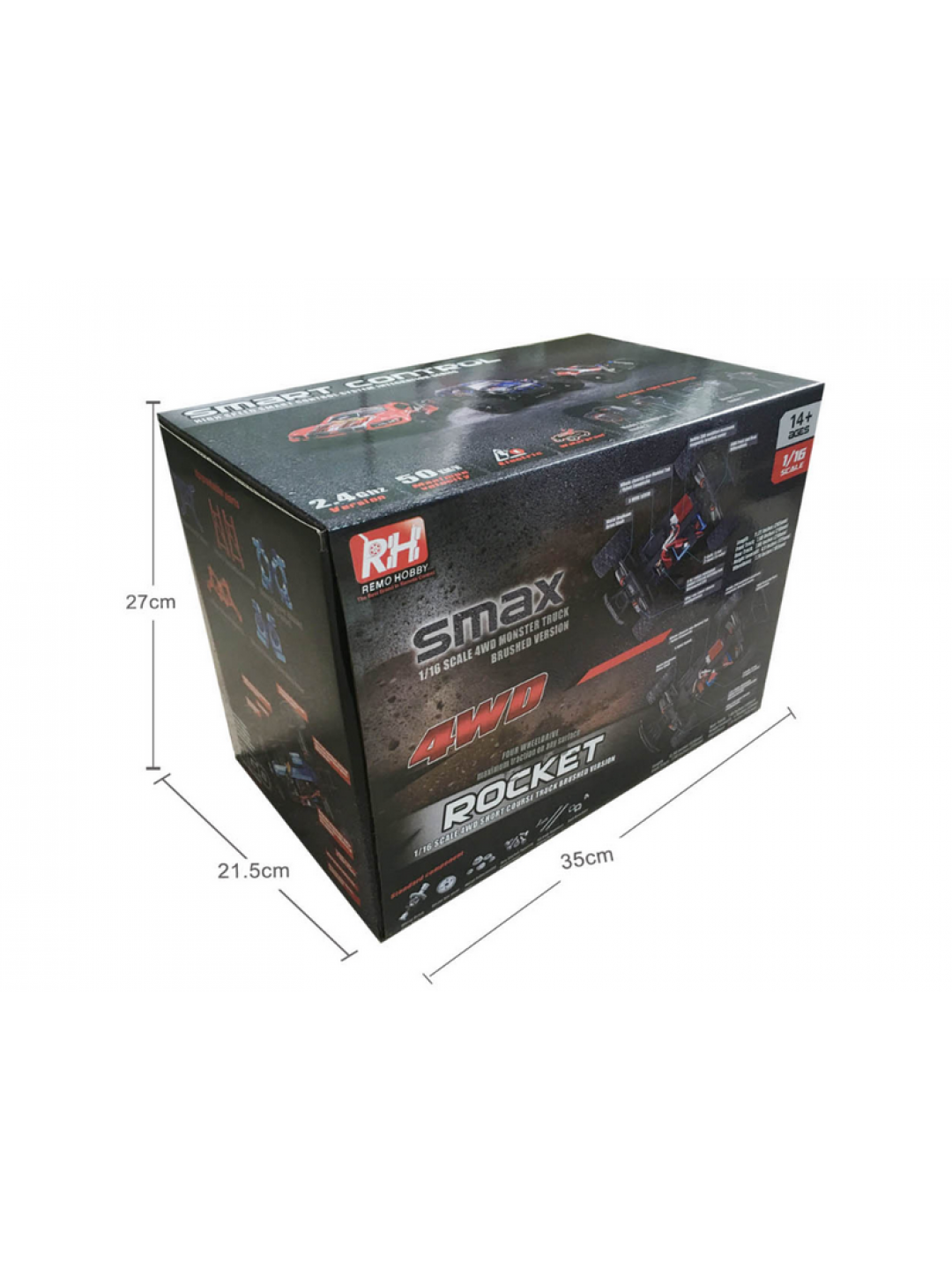 Радиоуправляемый монстр Remo Hobby SMAX (красный) 4WD 2.4G 1/16 RTR