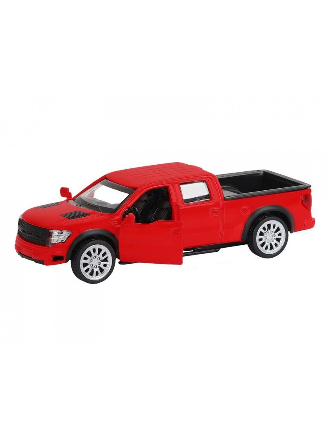 Машина "АВТОПАНОРАМА" Ford F-150 SVT Raptor-2, красный, 1/52, инерция, в/к 17,5*12,5*6,5 см