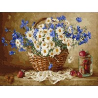 Картина по номерам 40х50 Бузин. Ромашковое настроение (28 цветов)