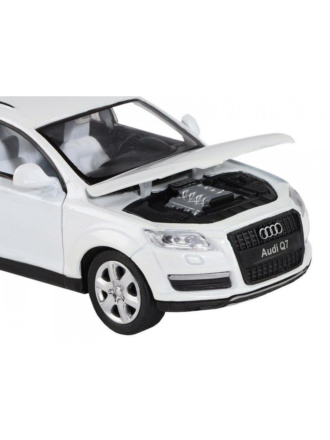 Машина "АВТОПАНОРАМА" Audi Q7, белый, 1/32, свет, звук, инерция, в/к 17,5*13,5*9 см