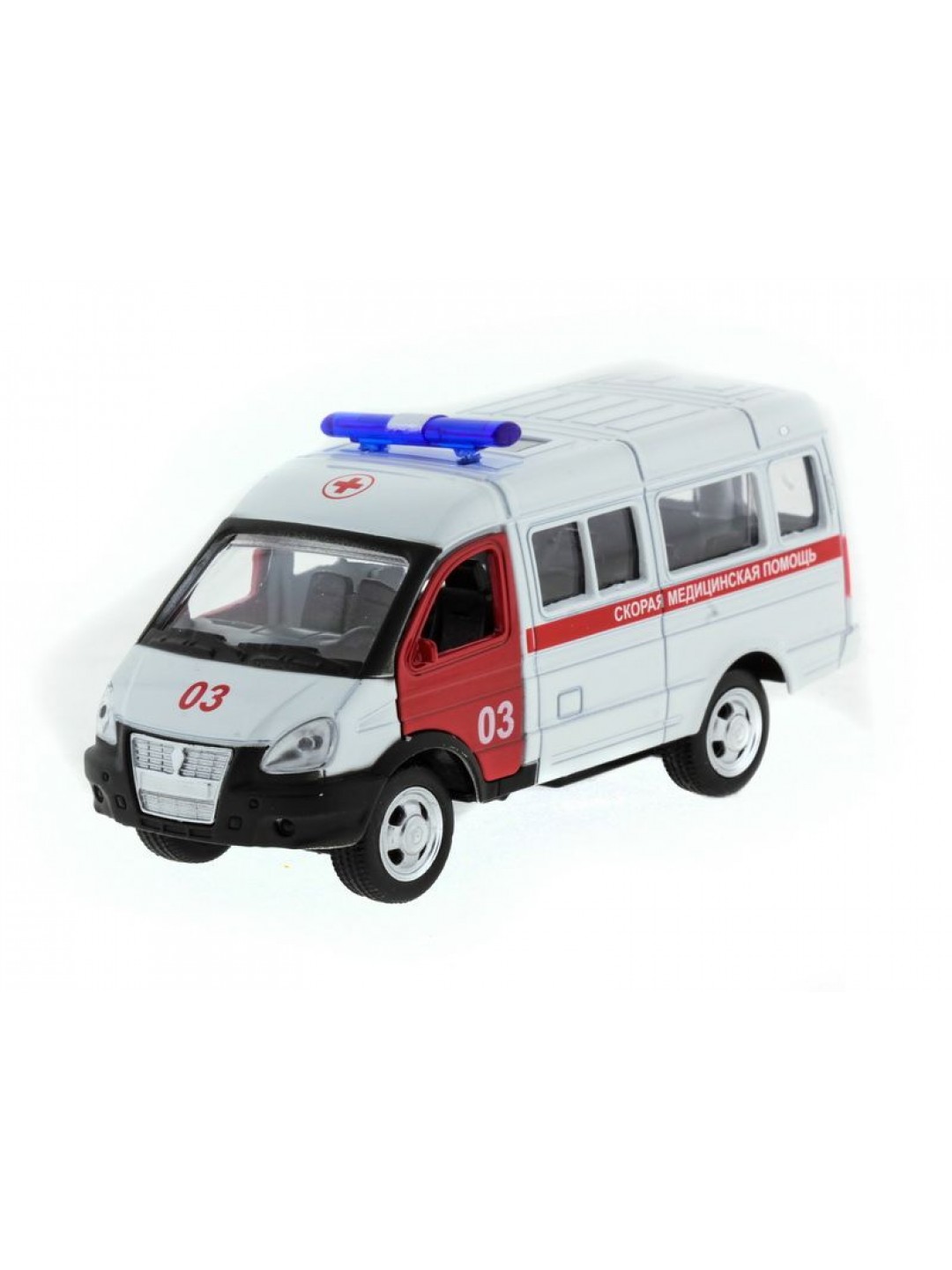 Машина "АВТОПАНОРАМА" инерц. "ГАЗель" (скорая) 1/50, в/к 14,5*8*5,5 см
