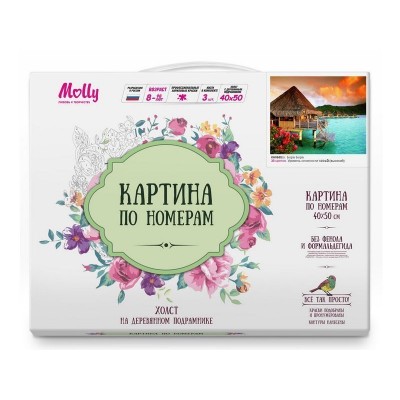 Картина по номерам 40х50 о.Бора Бора (30 цветов)