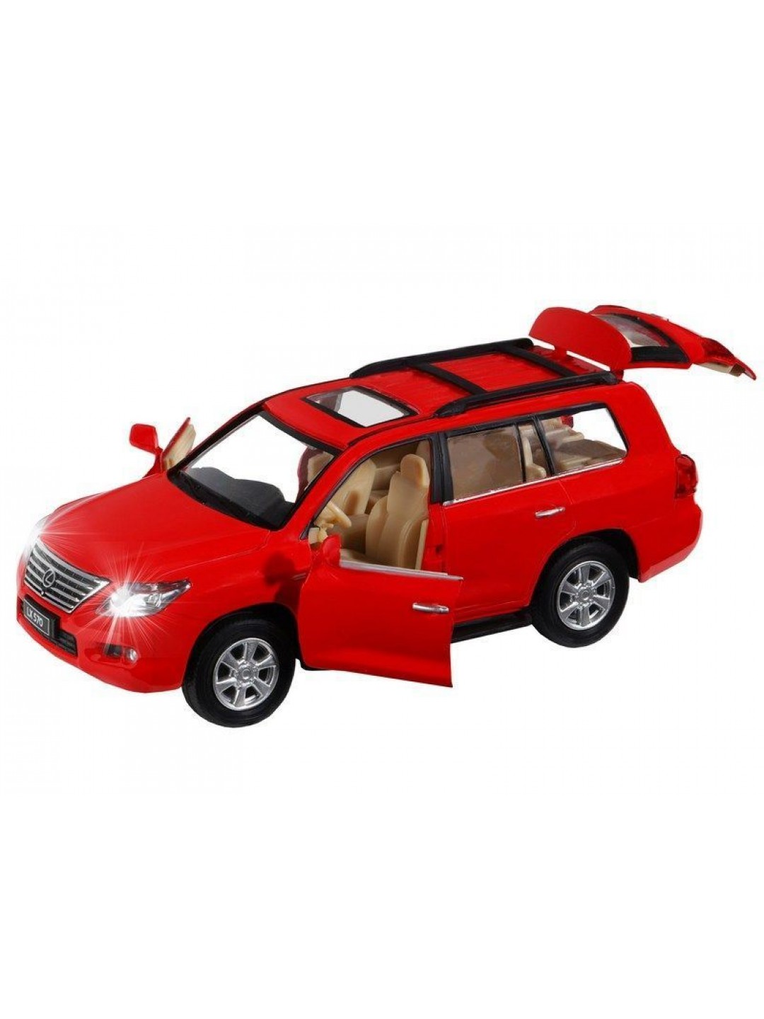 Машина "АВТОПАНОРАМА" Lexus LX570, красный, 1/32, свет, звук, инерция, в/к 17,5*13,5*9 см
