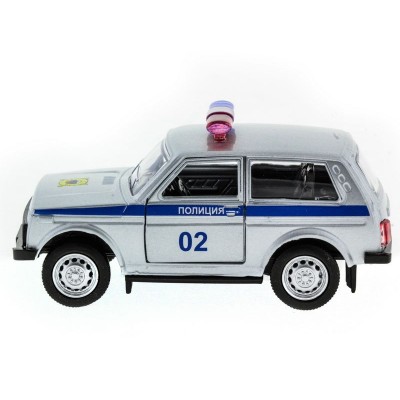 Машина "АВТОПАНОРАМА" инерц. ВАЗ 2121 1/50, в/к 12*7*5,5 см, серебристая