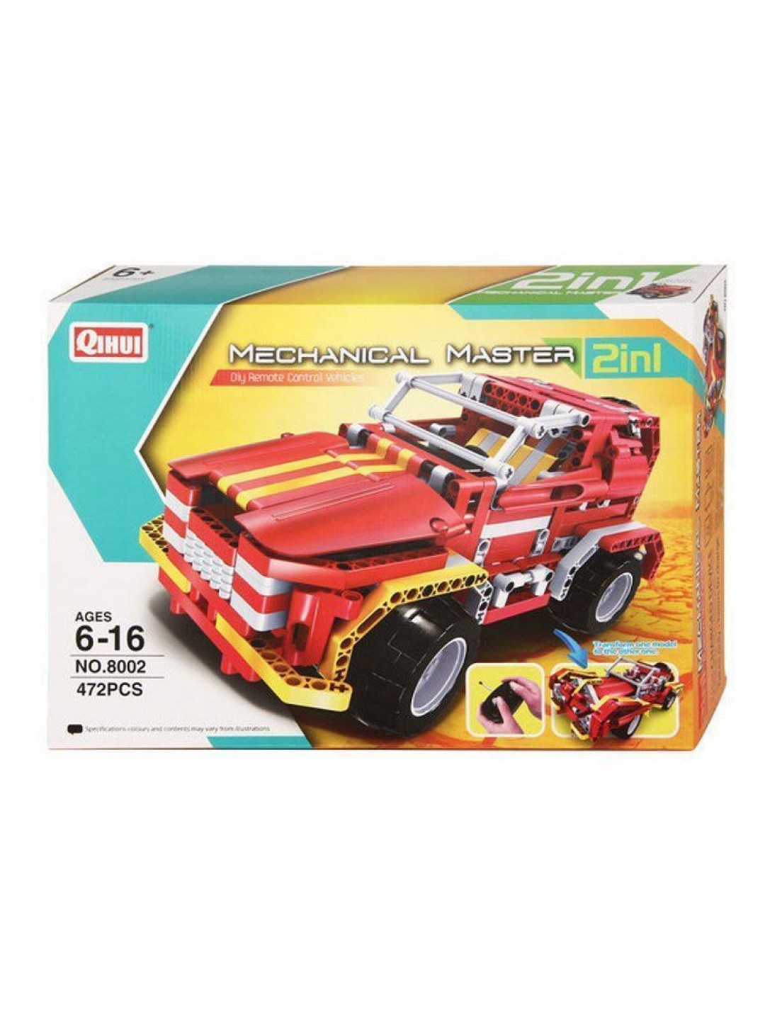 Р/У конструктор Qihui Mechanical Master 2 в 1 Джип и Родстер (472 детали)