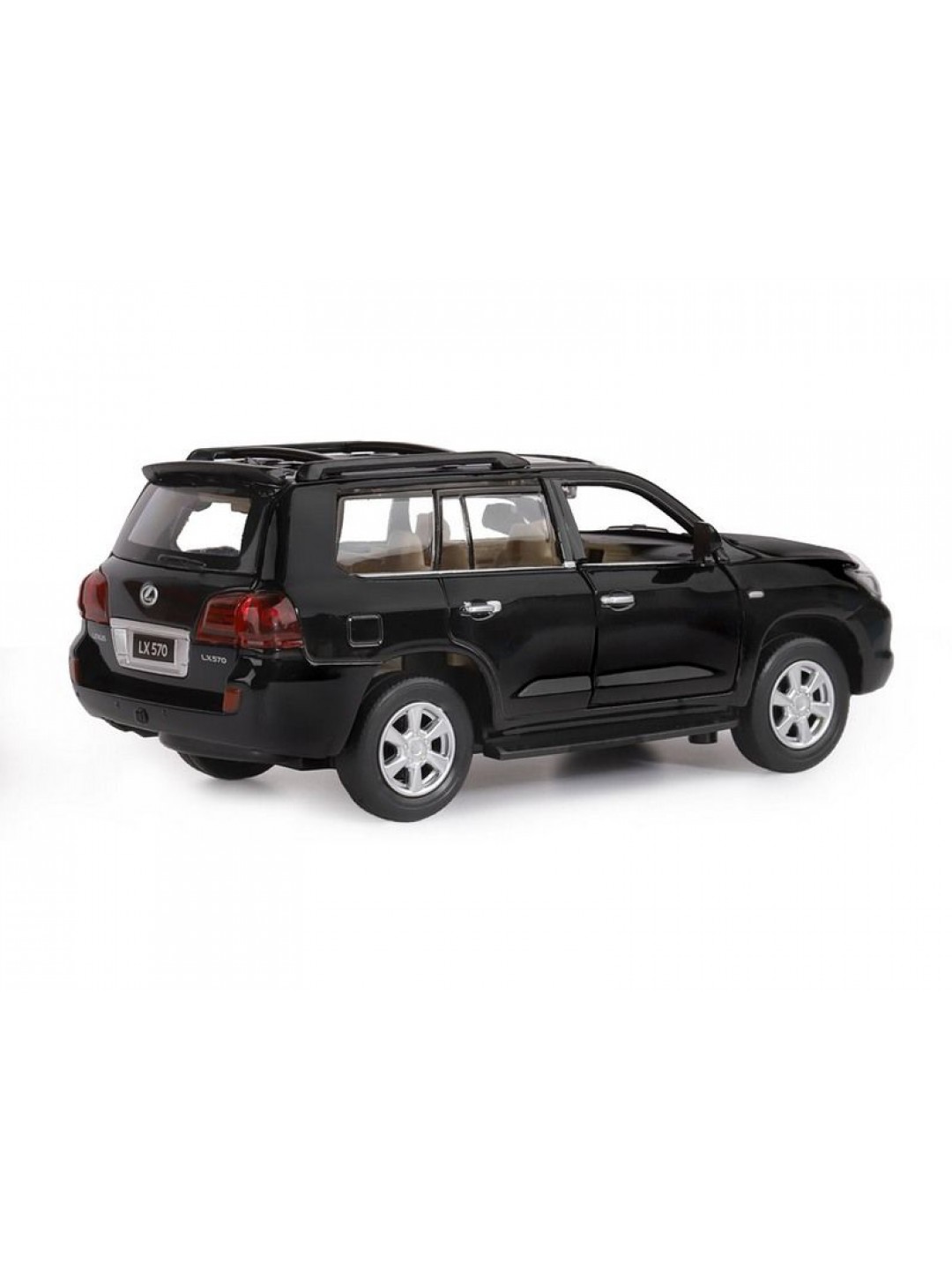 Машина "АВТОПАНОРАМА" Lexus LX570, черный, 1/32, свет, звук, инерция, в/к 17,5*13,5*9 см
