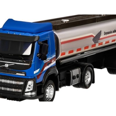 Машина "АВТОПАНОРАМА" Volvo бензовоз, голубой, 1/50, свет, звук, в/к 28*14*10 см