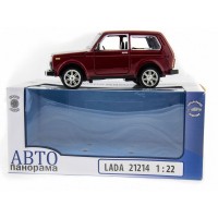 Машина "АВТОПАНОРАМА" ВАЗ 2121 бордовая,1/22, инерция, Pull Bаck механизм, в/к 10*12*22 cм Машина "АВТОПАНОРАМА" ВАЗ 2121 бордовая,1/22, инерция, Pull Bаck механизм, в/к 10*12*22 cм