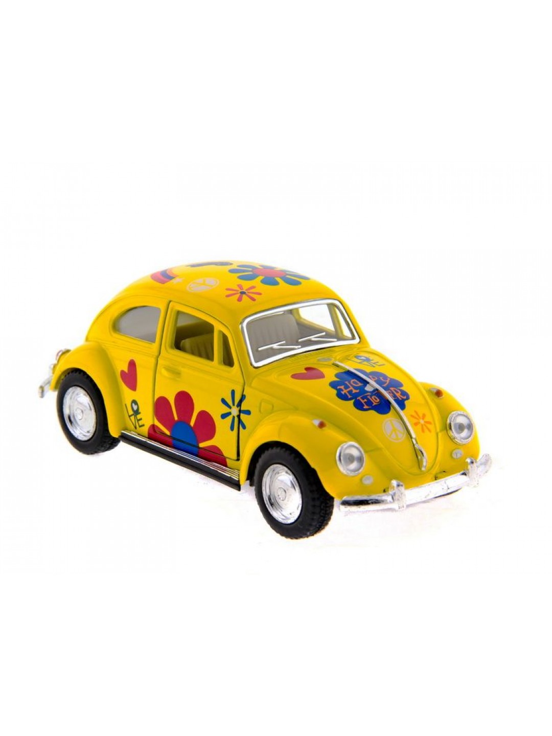 Машина Kinsmart 1967 Volkswagen Classical Beetle with printing инерция (1/12шт.) 1:32 б/к