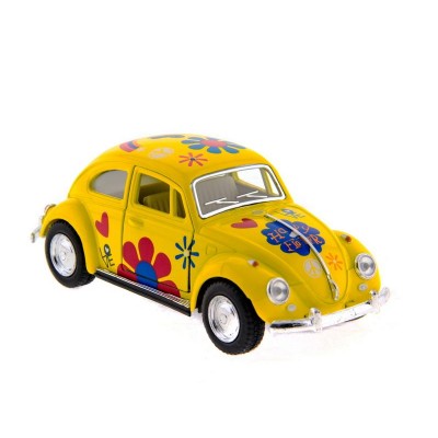 Машина Kinsmart 1967 Volkswagen Classical Beetle with printing инерция (1/12шт.) 1:32 б/к