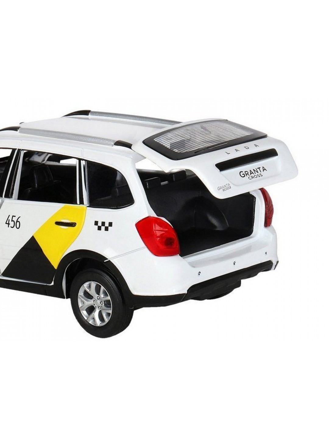 Машина "АВТОПАНОРАМА" Яндекс.Такси LADA GRANTA CROSS, белый, 1/24, свет, звук, в/к 24,5*12,5*10,5см