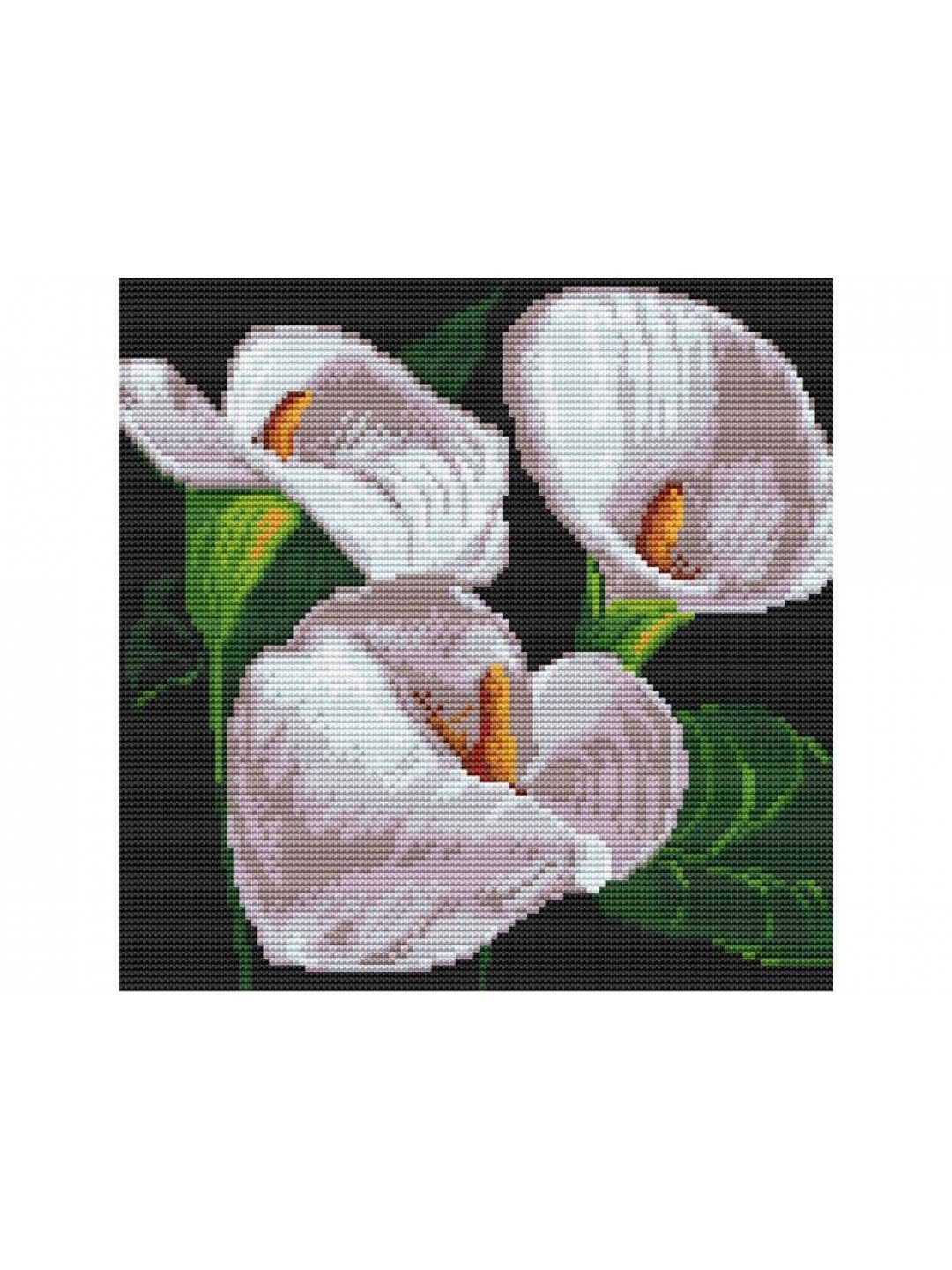 Картина мозаикой 30х30 БЕЛЫЕ КАЛЛЫ (квадрат) (17 цветов)