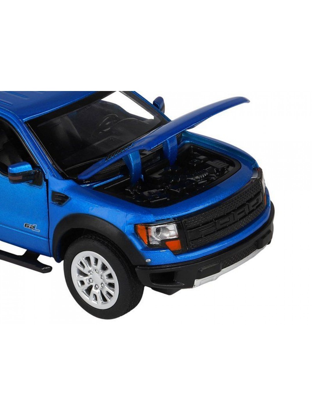 Машина "АВТОПАНОРАМА" Ford F-150 SVT Raptor, синий, 1/34, свет, звук, инерция, в/к 20*10*11 см
