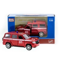 Машина "АВТОПАНОРАМА" инерц. УАЗ Патриот (пожарная) 1/50, в/к 12*7*5,5 см