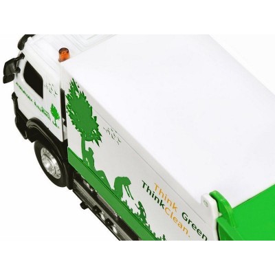 Машина "АВТОПАНОРАМА" Volvo мусоровоз, белый, 1/50, свет, звук, в/к 28*14*10 см