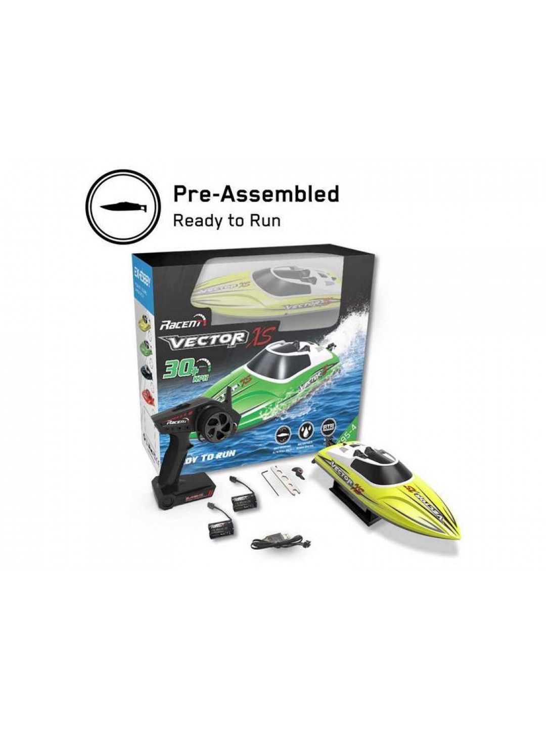 Радиоуправляемый катер Volantex RC Vector XS желтый 2.4G RTR