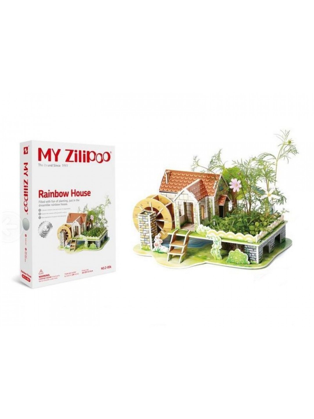 3D пазл из пенокартона РАДУЖНЫЙ ДОМ (29 деталей)