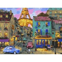 Картина по номерам с цветной схемой на холсте 30х40 Уютный вечер (24 цвета)