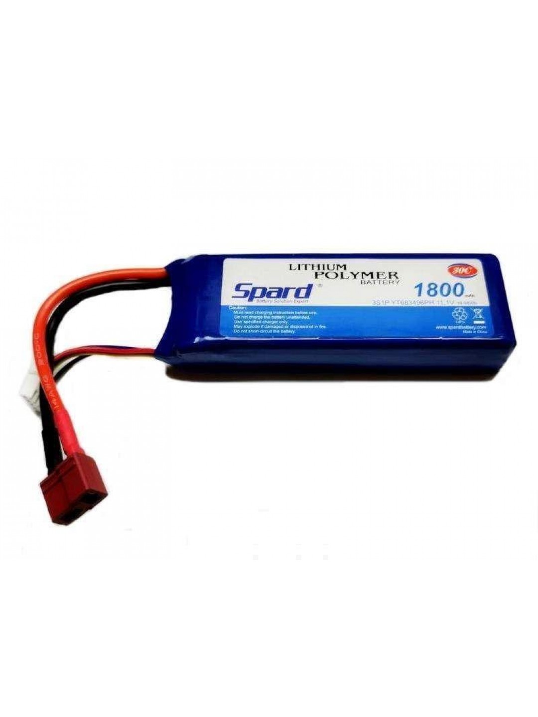 Аккумулятор Li-Po Spard 1800mAh, 11,1V, 30C, T‐plug
