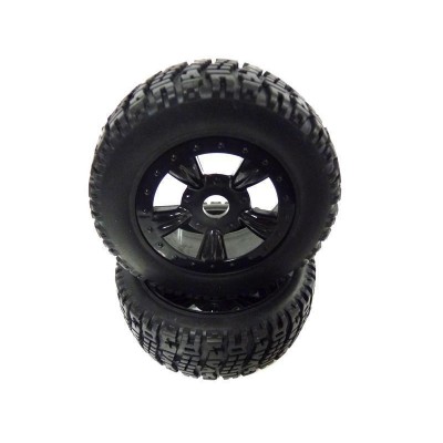 Колеса в сборе, черные диски для Himoto E8SCL, 2шт. Колеса в сборе, черные диски для Himoto E8SCL, 2шт.