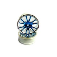 Колесные диски передние, голубой хром для багги Himoto масштаба 1/16, 2шт. Колесные диски передние, голубой хром для багги Himoto масштаба 1/16, 2шт.