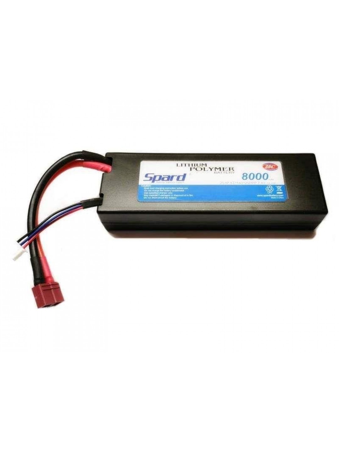 Аккумулятор Li-Po Spard 8000mAh, 7,4V, 25C, T‐plug для Remo Hobby и Himoto 1/10, 1/8