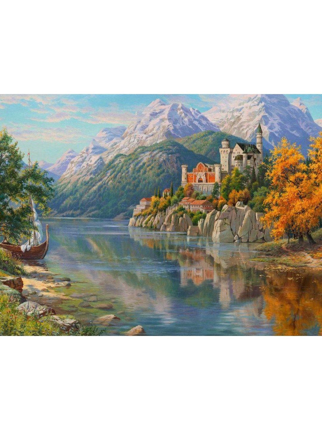 Картина мозаикой с нанесенной рамкой 40х50 И.ПРИЩЕПА. ЗАМОК В ГОРАХ (36 цветов)
