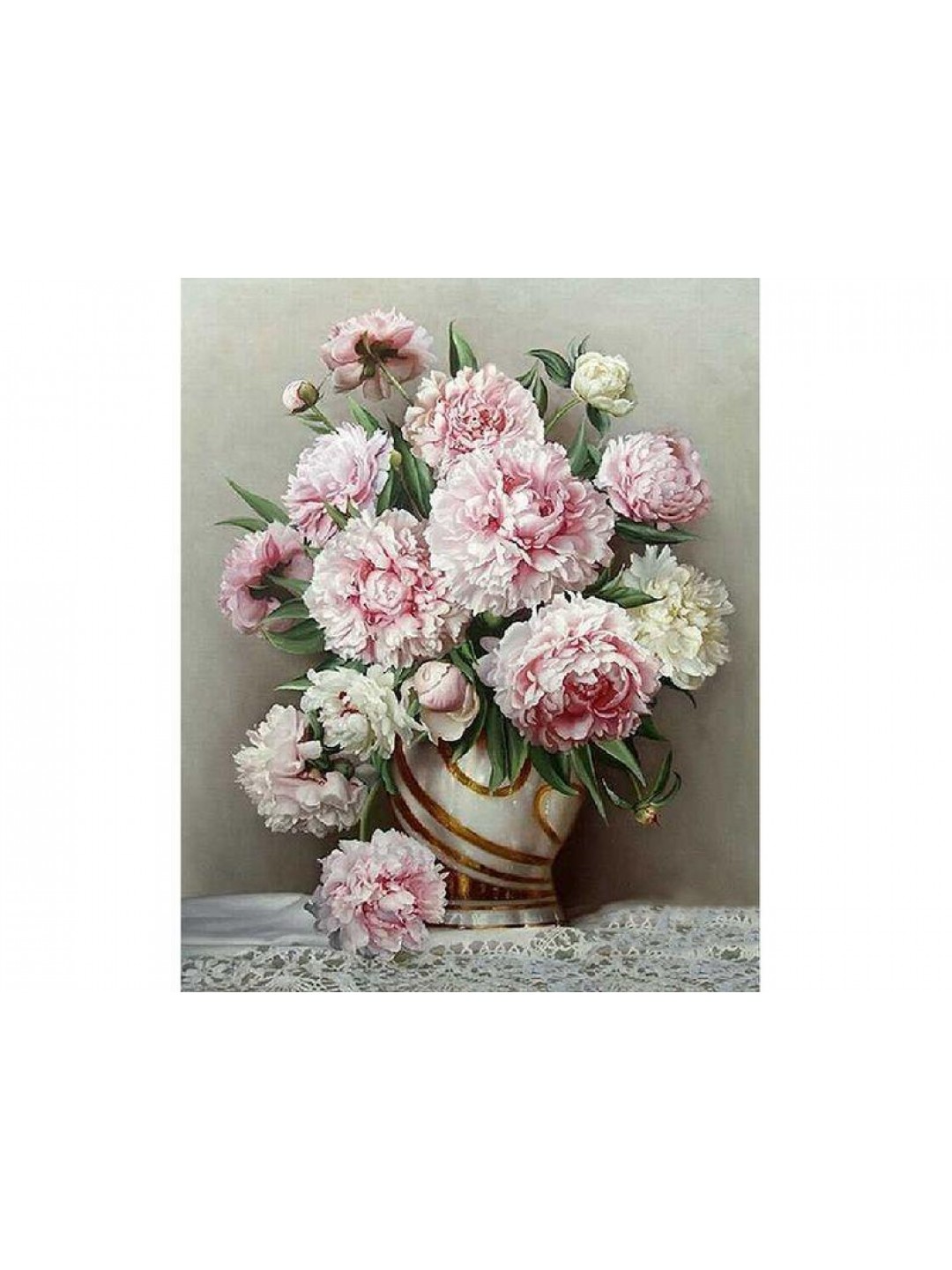 Картина по номерам 40х50 БУЗИН. РОЗОВЫЕ ПИОНЫ (25 цветов)