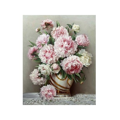 Картина по номерам 40х50 БУЗИН. РОЗОВЫЕ ПИОНЫ (25 цветов)