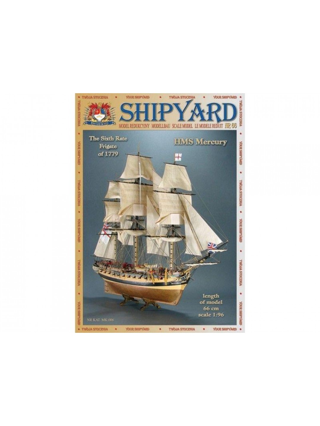 Сборная картонная модель Shipyard фрегат HMS Mercury (№66), 1/96