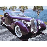 Картина по номерам с цветной схемой на холсте 30х40 Ретро автомобиль (22 цвета) Картина по номерам с цветной схемой на холсте 30х40 Ретро автомобиль (22 цвета)