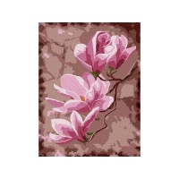 Картина по номерам 15х20 ЦВЕТЫ МАГНОЛИИ (14 цветов)